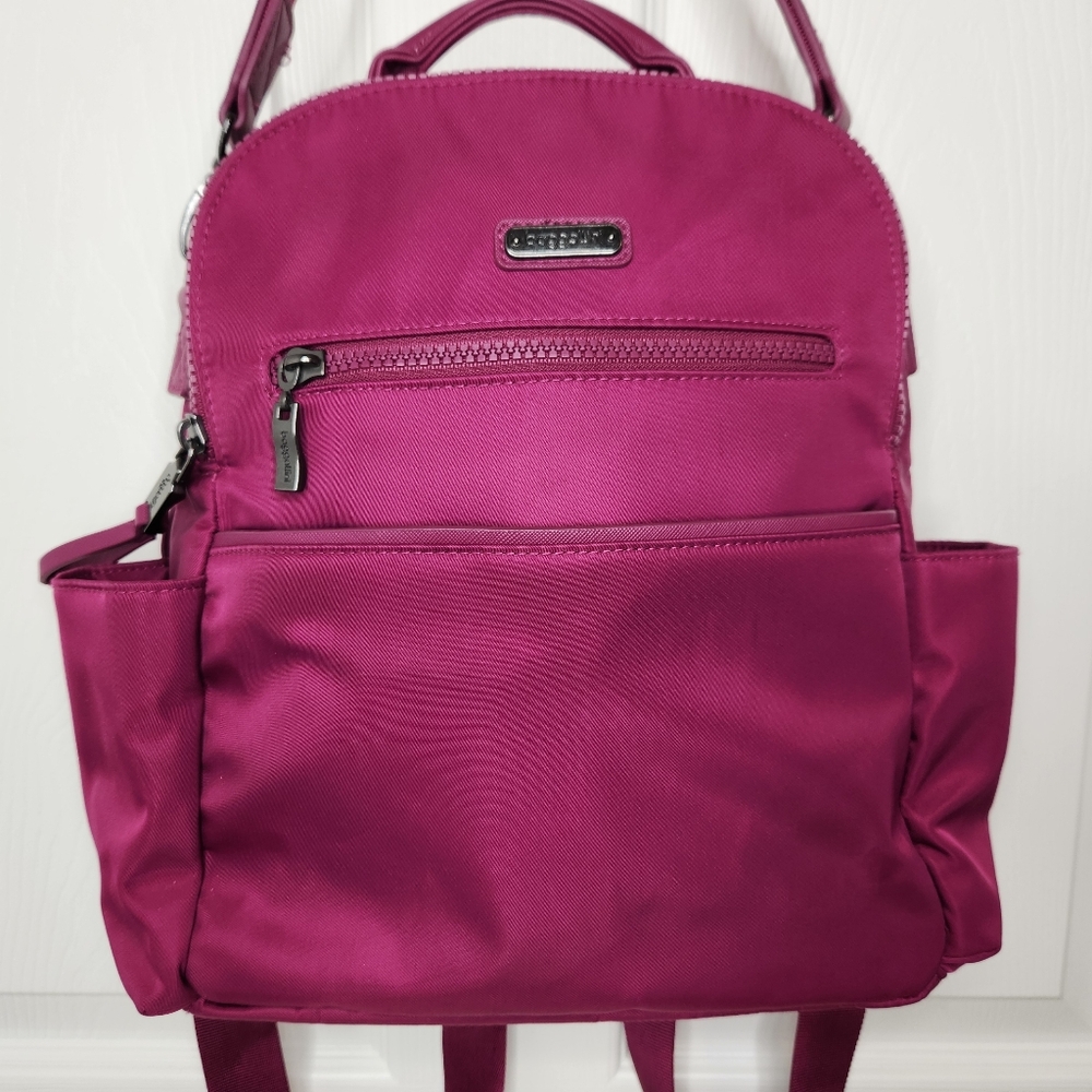 Baggallini Raspberry Convertible Nylon Backpack Crossbody - Picture 3 of 17